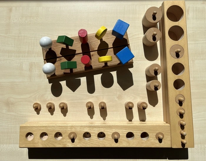 Montessori pomůcka - Dřevěné válečky
